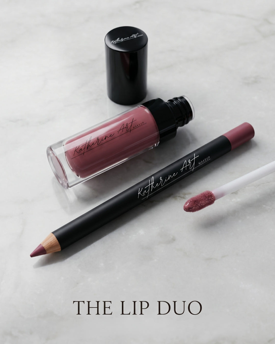 The Lip Duo by Katherine Art Makeup with liquid lipstick and lip liner