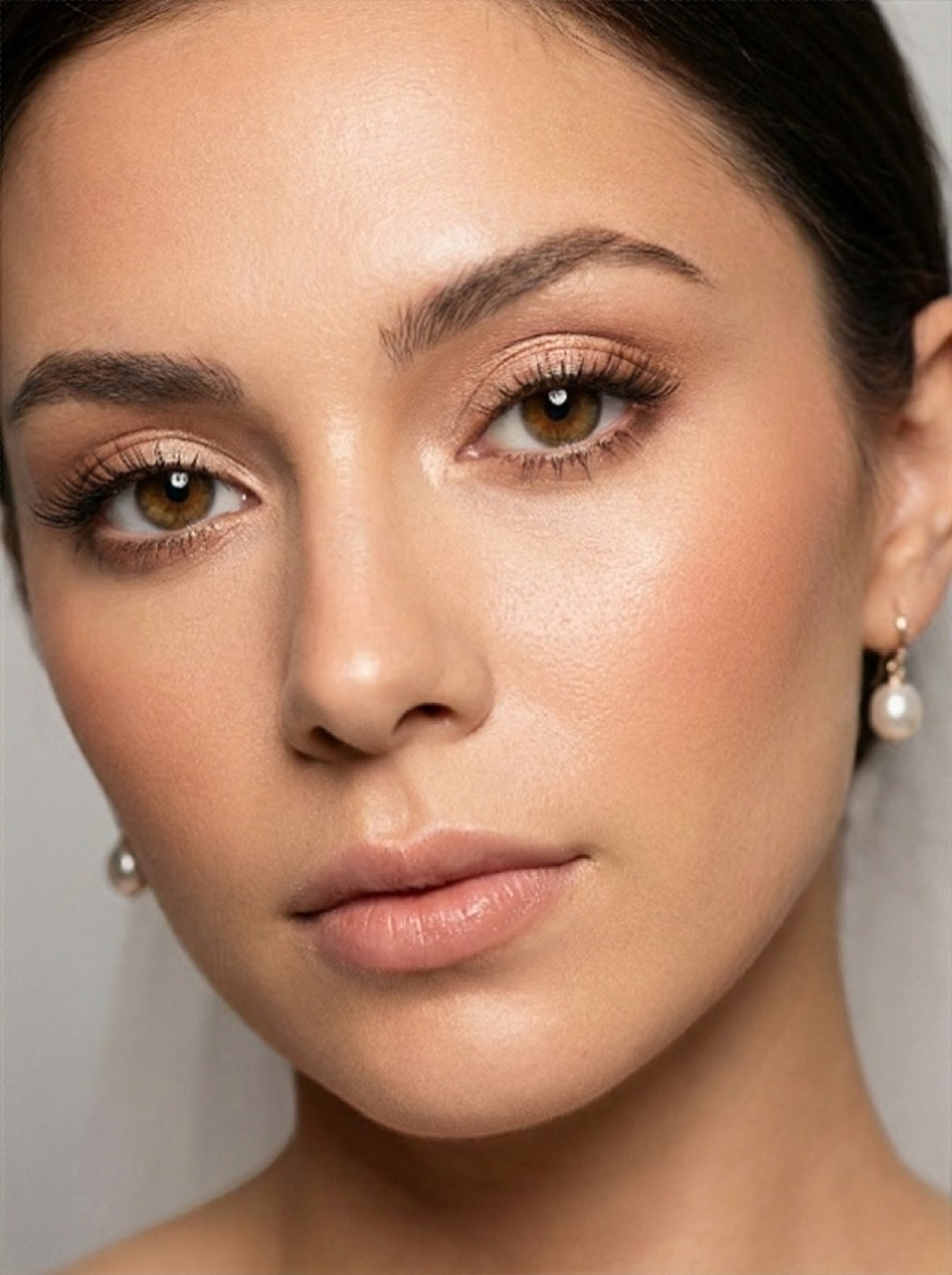  Bridal makeup with brown lashes for a softer and more natural eye look