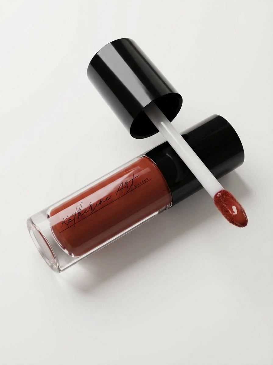 Luxury liquid lip lipstick  in warm Chic shade with applicator, Katherine Art Makeup