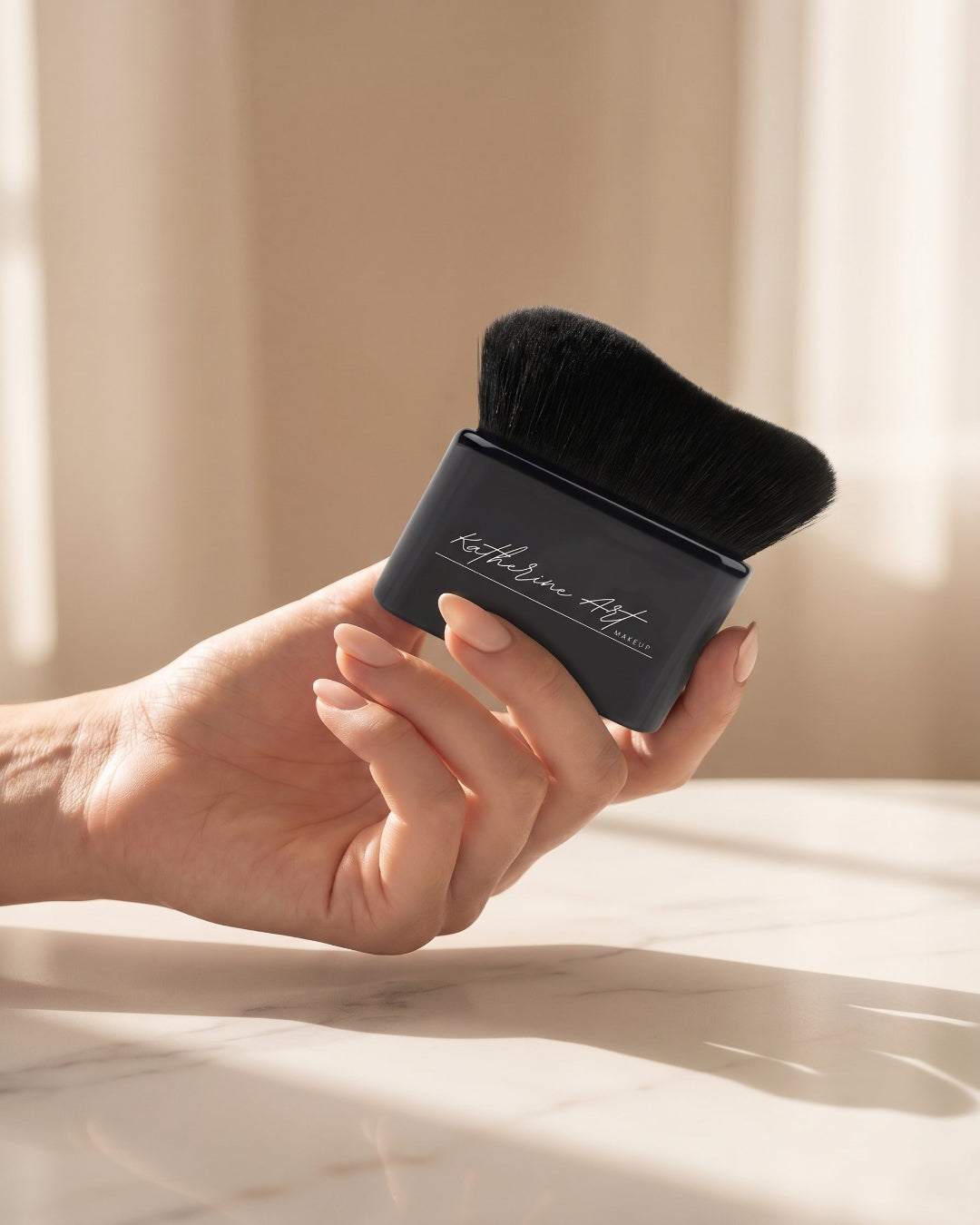 Luxury black kabuki brush for flawless foundation and contour blending