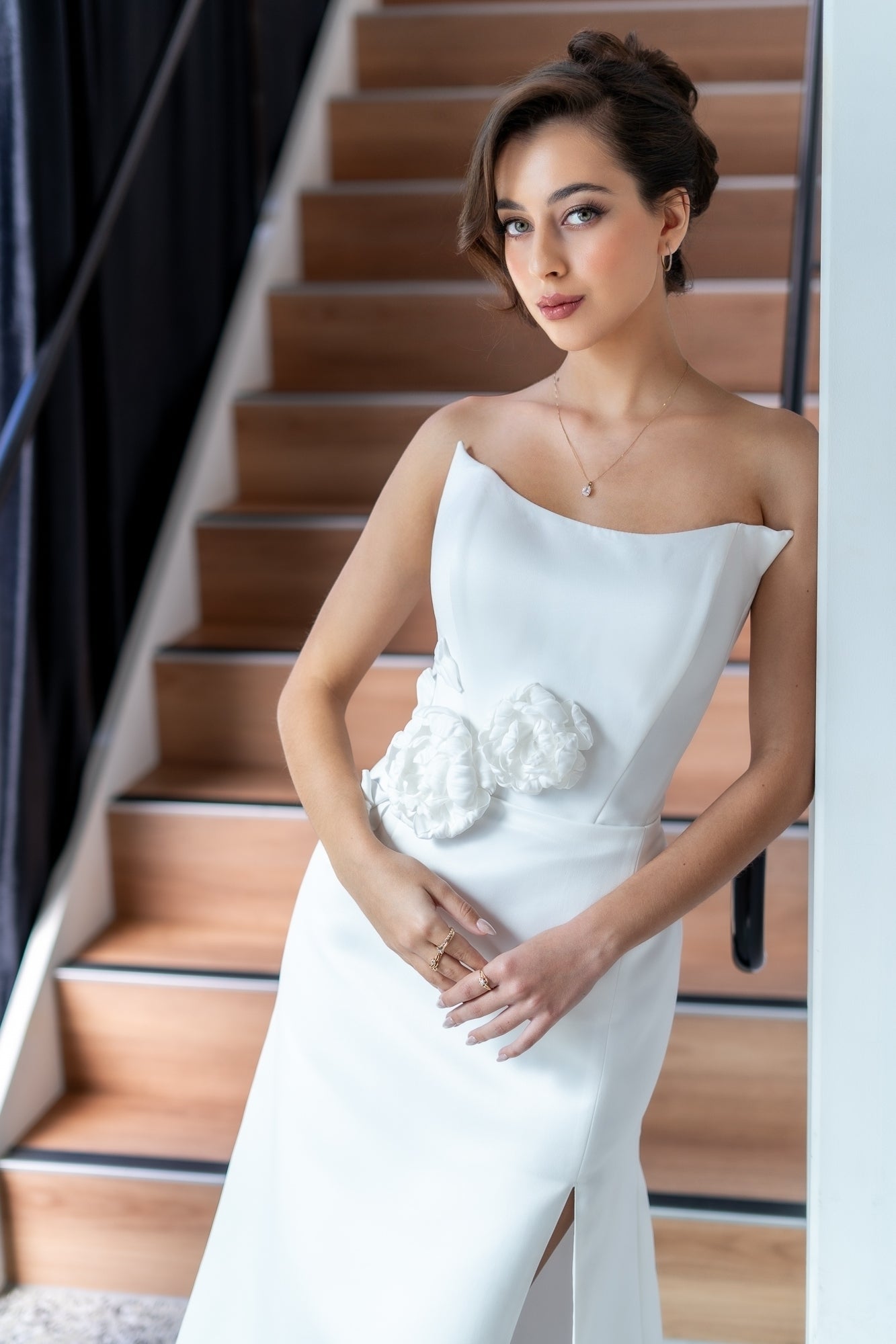 Soft glam bridal makeup with glowing skin and elegant styling by Katherine Art on the Gold Coast